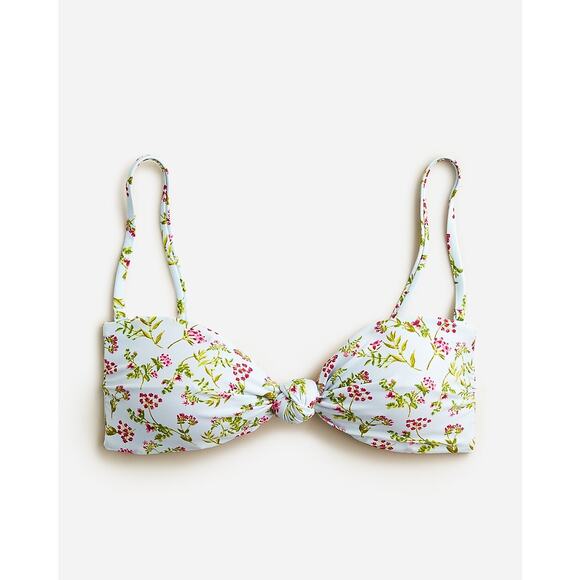 New NWT J. Crew Floral Knot Bandeau Bikini Swim Bathing Suit Top Women's Size 3X - Picture 1 of 8